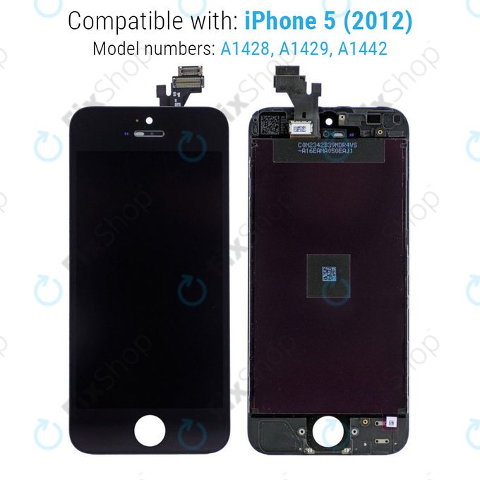 Displej pro iPhone 5, Black, Dotykové sklo s rámem