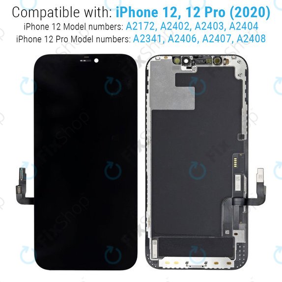 Displej pro iPhone 12, 12 Pro, Dotykové sklo s rámem, Refurbished
