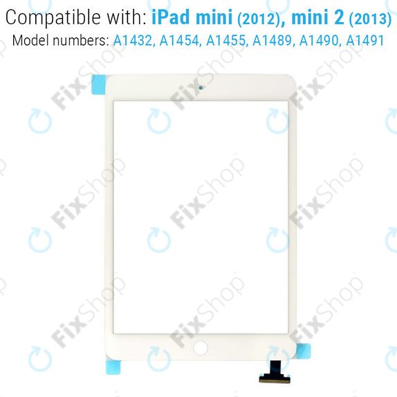 Dotykové sklo s IC konektorem pro iPad Mini, Mini 2, White
