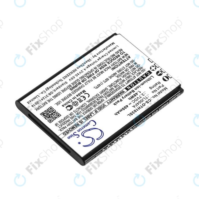 Baterie pro Alcatel OneTouch 1013, 1035D, 1046D, 400mAh, Li-Ion, 3.7V, TLi004FA, HQ