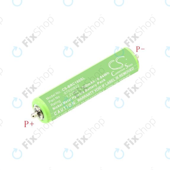 Baterie pro Braun 1000, 180, 2000, 3000, 4735, 5411, Cruzer1, Cruzer Z20, 700mAh, Ni-MH, 1.2V, 67030922, HQ