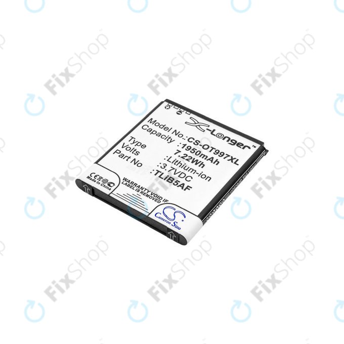 Baterie pro Alcatel One Touch 997, X Pop, TCL S710, S800, 1950mAh, Li-Ion, 3.7V, TLiB5AF, HQ