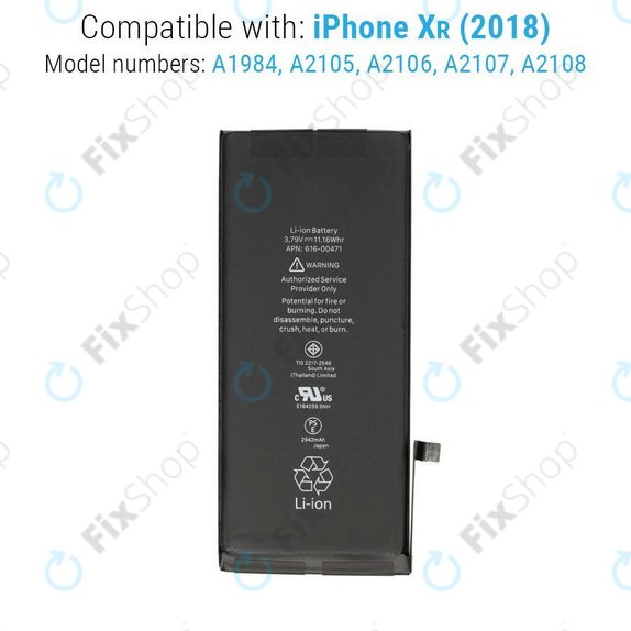Baterie pro iPhone XR, 2942mAh, FixPremium