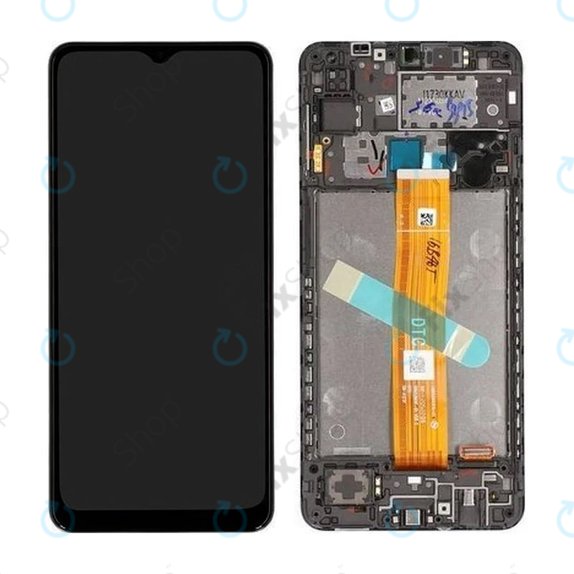 Samsung Galaxy A12 A127F, A032F - LCD Displej + Dotykové Sklo + Rám (Black) - GH82-26485A, GH82-26486A Genuine Service Pack