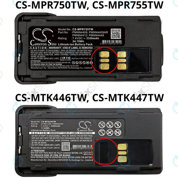 Baterie pro Motorola Dp2600e, Dp4000, P8608, Xpr3000, Xpr7350, 2200mAh, Li-Ion, 7.4V, PMNN4409, HQ