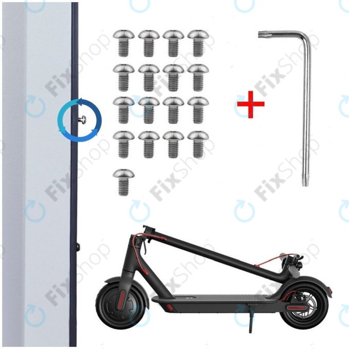 Xiaomi Mi Electric Scooter 1S, 2 M365, Essential, Pro, Pro 2 - Šrouby Spodního Krytu Baterie - Závit M3 (17ks)