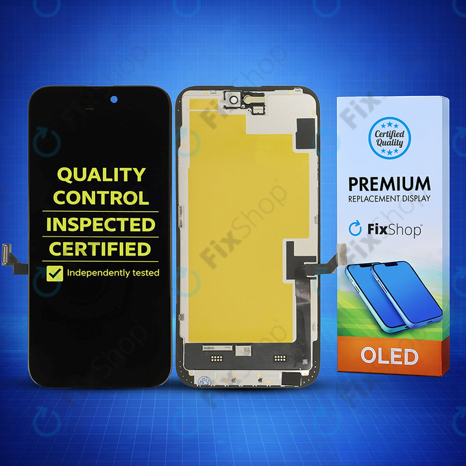 Displej Soft OLED pro iPhone 15 Plus, Dotykové sklo s rámem, DIAGNOSTIC