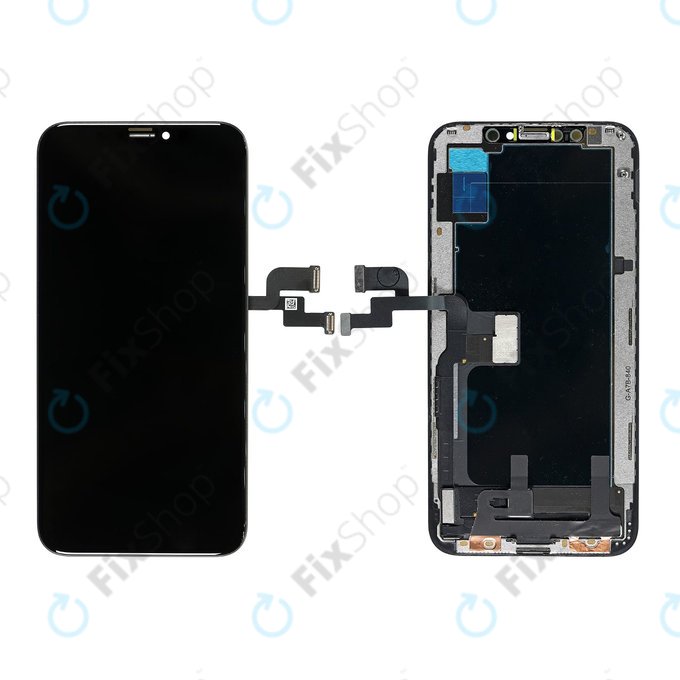 Displej Hard OLED pro iPhone XS, Dotykové sklo s rámem, FixPremium