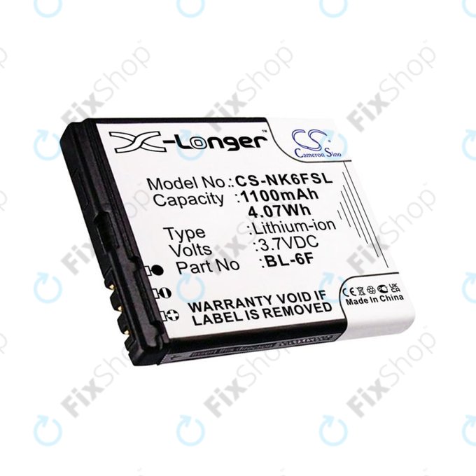 Baterie pro Nokia N78, N79, N95 8GB, 1100mAh, Li-Ion, 3.7V, BL-6F, HQ