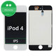 LCD Displej pro iPod Touch (4th Gen), White, Dotykové sklo s rámem