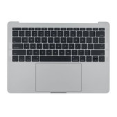 Apple MacBook Pro 13" A1708 (Late 2016 - Mid 2017) - Horní Rám Klávesnice + Klávesnice US + Mikrofon + Trackpad + Reproduktory (Silver)