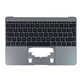 Apple MacBook 12" A1534 (Early 2015 - Mid 2017) - Horní Rám Klávesnice + Klávesnice UK (Space Gray)