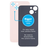 Apple iPhone 13 - Sklo Zadního Housingu se Zvětšeným Otvorem na Kameru (Pink)