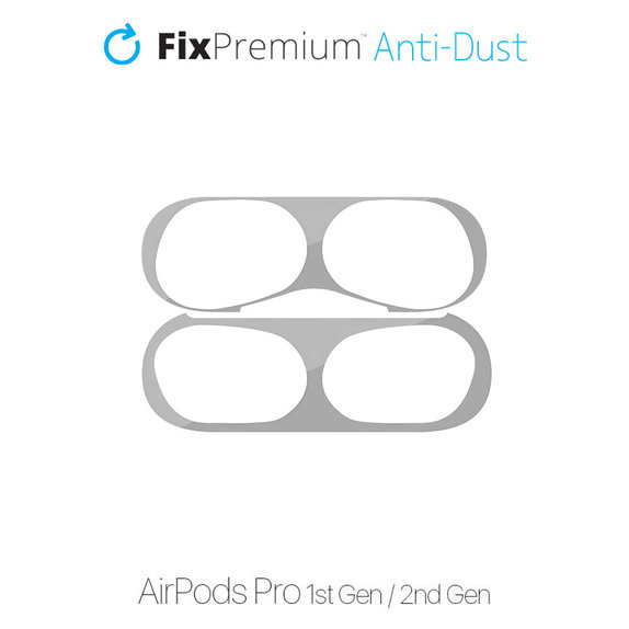 FixPremium - Nálepka proti Prachu pro AirPods Pro, stříbrná