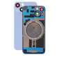 Apple iPhone 14 - Sklo Zadního Housingu + Sklíčko Kamery + Kovová Destička + Magsafe Magnet (Blue)
