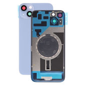 Apple iPhone 14 Plus - Sklo Zadního Housingu + Sklíčko Kamery + Kovová Destička + Magsafe Magnet (Blue)