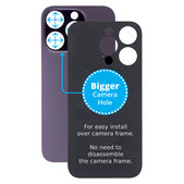 Apple iPhone 14 Pro - Sklo Zadního Housingu se Zvětšeným Otvorem na Kameru (Deep Purple)