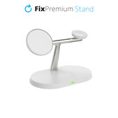 FixPremium - MagSafe Stojan 3v1 pro iPhone, Apple Watch a AirPods, bílá