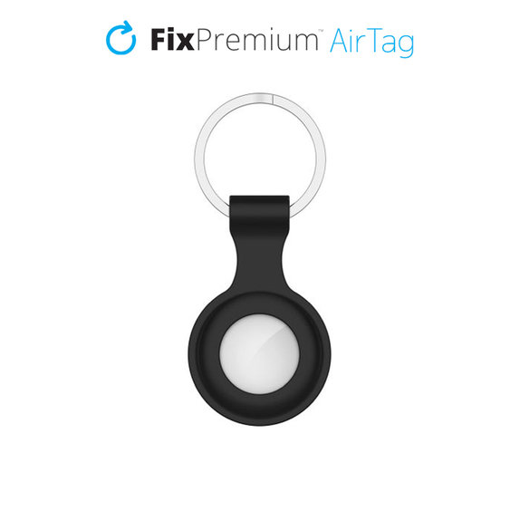 FixPremium - Silikonová Klíčenka pro AirTag, černá