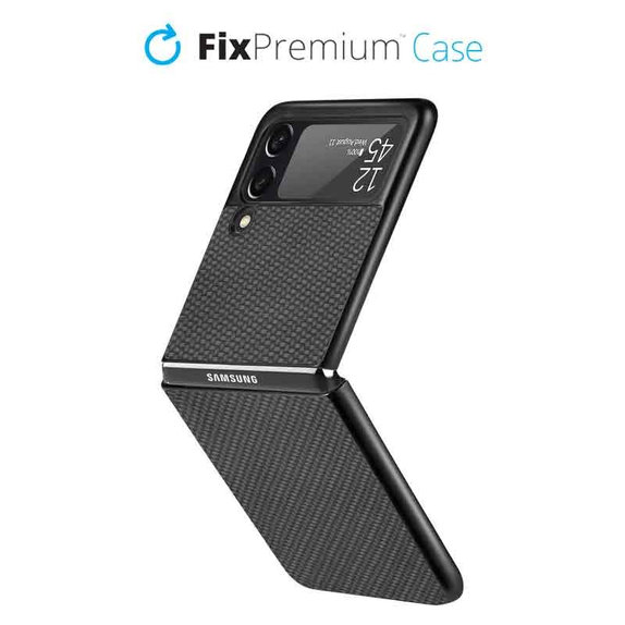 FixPremium - Pouzdro Carbon pro Samsung Galaxy Z Flip 2, černá