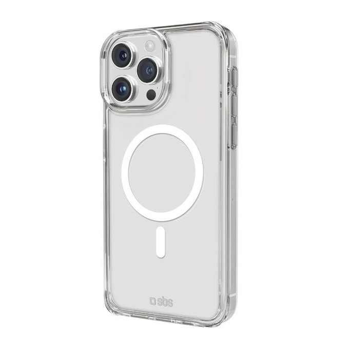 SBS - Puzdro Light Mag s MagSafe pro iPhone 15 Pro Max, transparentní