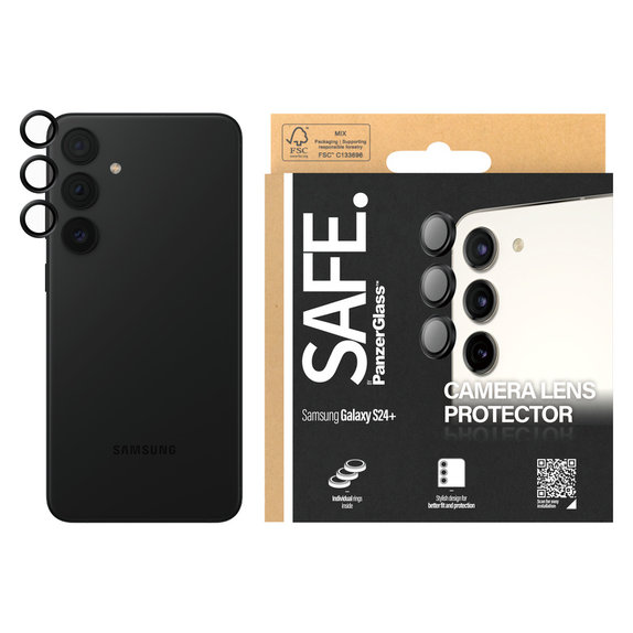 Ochranný kryt objektivu pro Samsung Galaxy S24+, Černá, SAFE by PanzerGlass