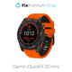 FixPremium - Dvoubarevný silikonový řemínek pro Garmin (QuickFit 26 mm), oranžový