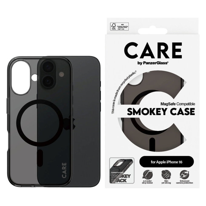 Pouzdro Smokey s MagSafe pro iPhone 16, Černá, CARE