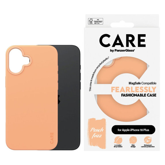 Pouzdro Fearlessly s MagSafe pro iPhone 16 Plus, Peachy, CARE