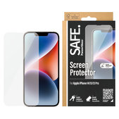 Tvrzené sklo Case Friendly pro iPhone 16e/14/13 Pro/13, Černá, SAFE