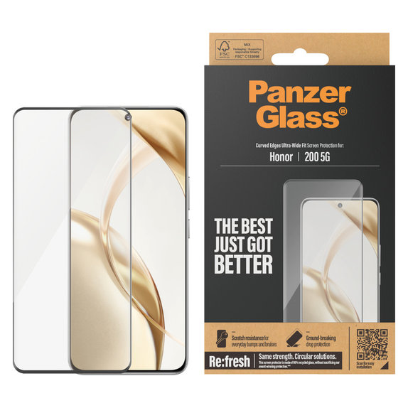 Tvrzené sklo Re:Fresh UWF pro Honor 200, Černá, PanzerGlass