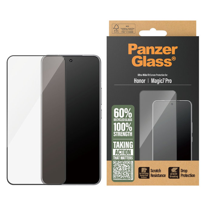 Tvrzené sklo UWF pro Honor Magic7 Pro, Černá, PanzerGlass