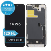 Displej Soft OLED 120Hz pro iPhone 14 Pro, Dotykové sklo s rámem, FixPremium