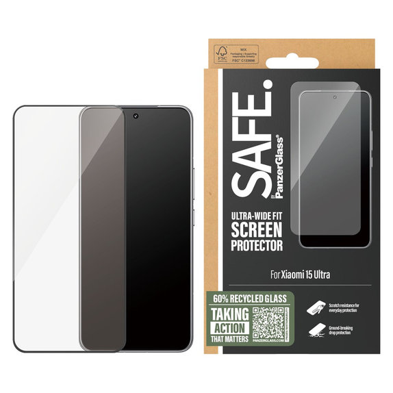 Tvrzené sklo UWF pro Xiaomi 15 Ultra, Černá, SAFE by PanzerGlass
