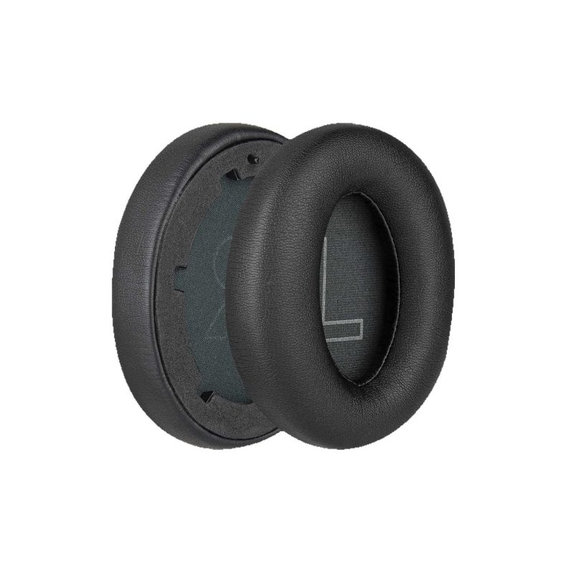 Náhradní Náušníky pro Anker Soundcore Life Q20, Paměťová pěna + PU kůže, Černé, 1 pár