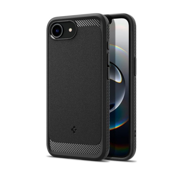 Spigen - Pouzdro Rugged Armor s MagSafe pro iPhone 16e, Matte Black