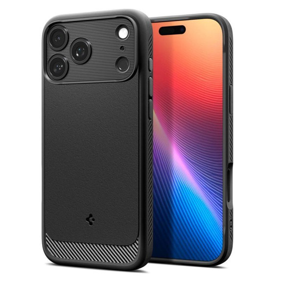 Spigen - Pouzdro Rugged Armor s MagSafe pro iPhone 17 Pro, Matte Black