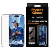 Tvrzené sklo UWF s Fastfit pro iPhone 17/16 Pro, Černá, PanzerGlass