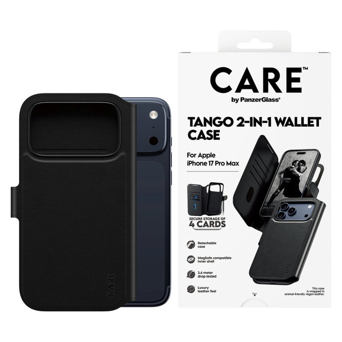 Pouzdro Wallet Tango Two-In-One s MagSafe pro iPhone 17 Pro Max, černá, PanzerGlass