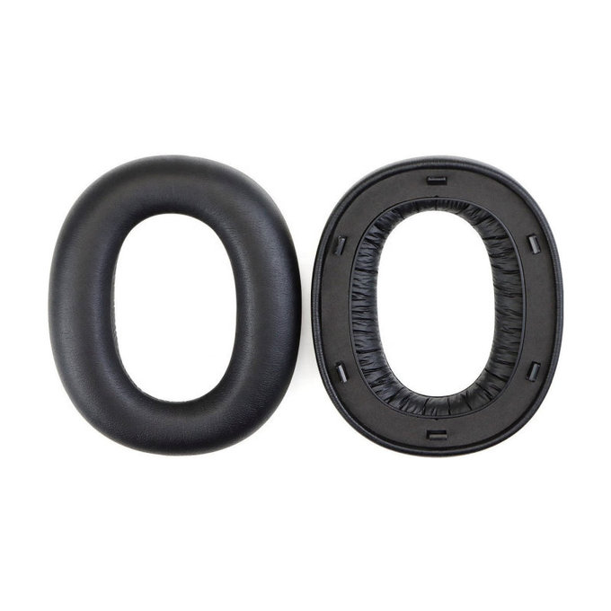 Náhradní Náušníky pro Edifier W860NB Pro, WH950NB, Paměťová pěna + Kůže, Černé, 1 pár