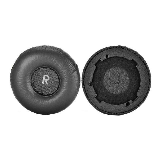 Náhradní Náušníky pro JBL Tune 600BTNC, Paměťová pěna + Kůže, Černé, 1 pár