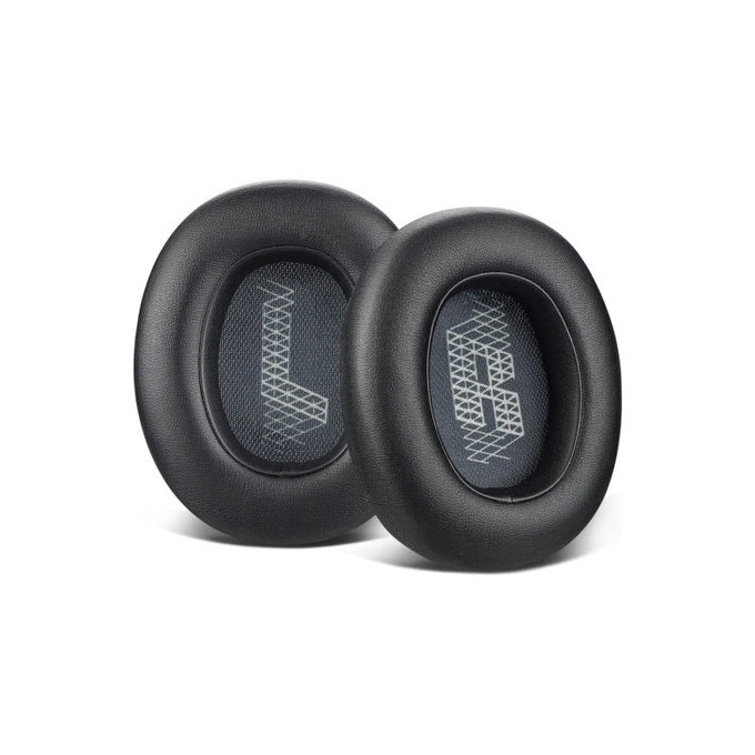 Náhradní Náušníky pro JBL Live 650BTNC, E65, Paměťová pěna + PU kůže, Černé, 1 pár