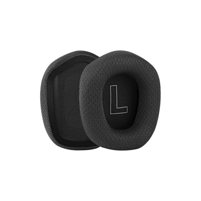 Náhradní Náušníky pro Logitech G335, G733, Paměťová pěna + Textil, Černé, 1 pár