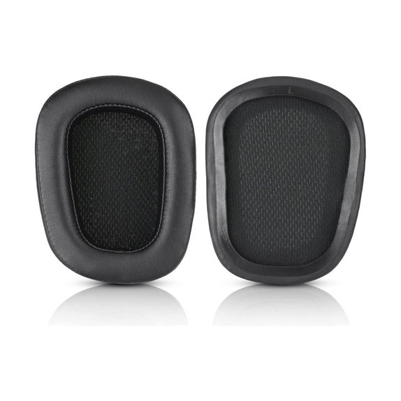 Náhradní Náušníky pro Logitech G633 Artemis, G933 Artemis, Paměťová pěna + Kůže, Černé, 1 pár
