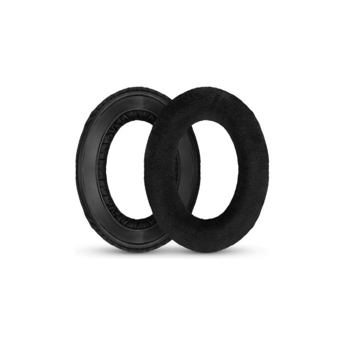 Náhradní Náušníky pro Sennheiser HD545, HD600, HD650, Paměťová pěna + Textil, Černé, 1 pár