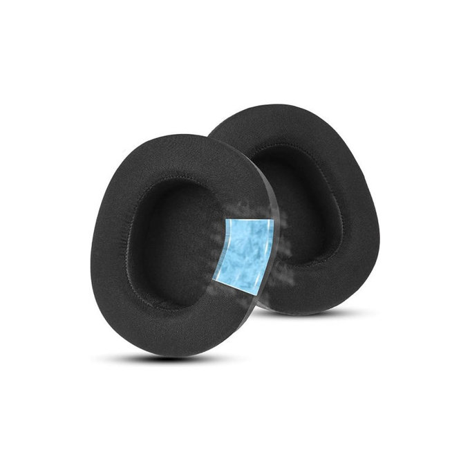 Náhradní Náušníky pro Steelseries Nova Pro Wired, Paměťová pěna + Textil, Černé, Chladivý gel, 1 pár