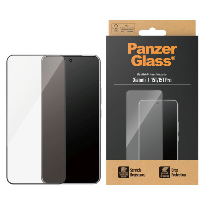 Tvrzené sklo UWF pro Xiaomi 15T/15T Pro, Černá, PanzerGlass
