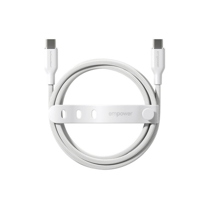 Kabel USB-C, 60 W, Racing, 1,2 m, stříbrnobílý, empower