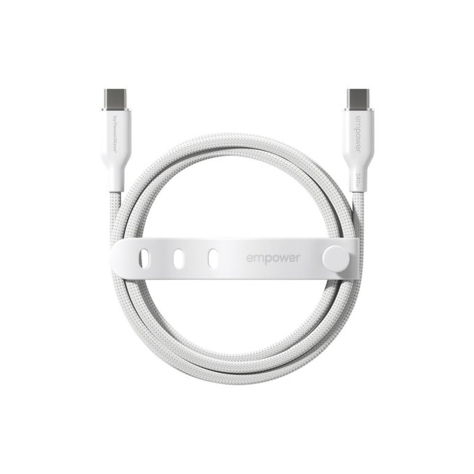Kabel USB-C, 240 W, Racing, 2 m, Stříbrnobílá, empower
