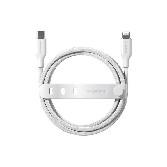 Kabel USB-C/Lightning, 60 W, Racing, 1, 2 m, Stříbrnobílá, empower